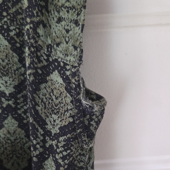 Anthropologie Snake Pattern Olive and Black Mini Dress - Picture 4 of 5